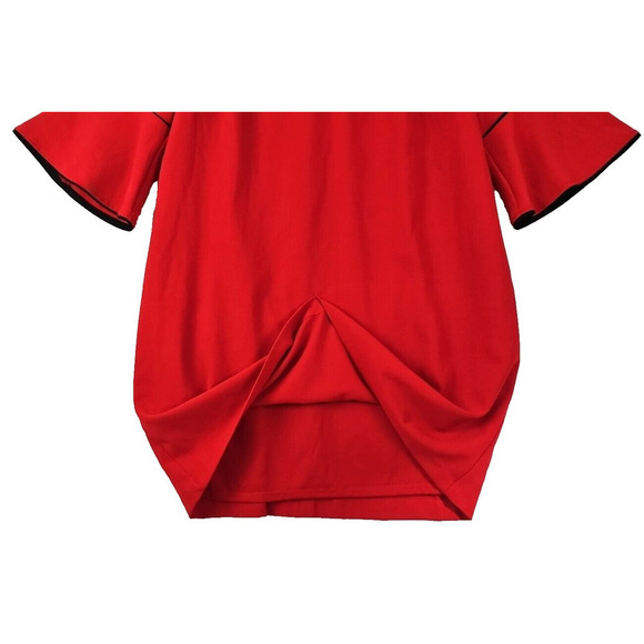 LANE BRYANT ~Woman Size 20~ Red Crepe Bell Sleeves Dress Fully Lined. - Picture 9 of 11